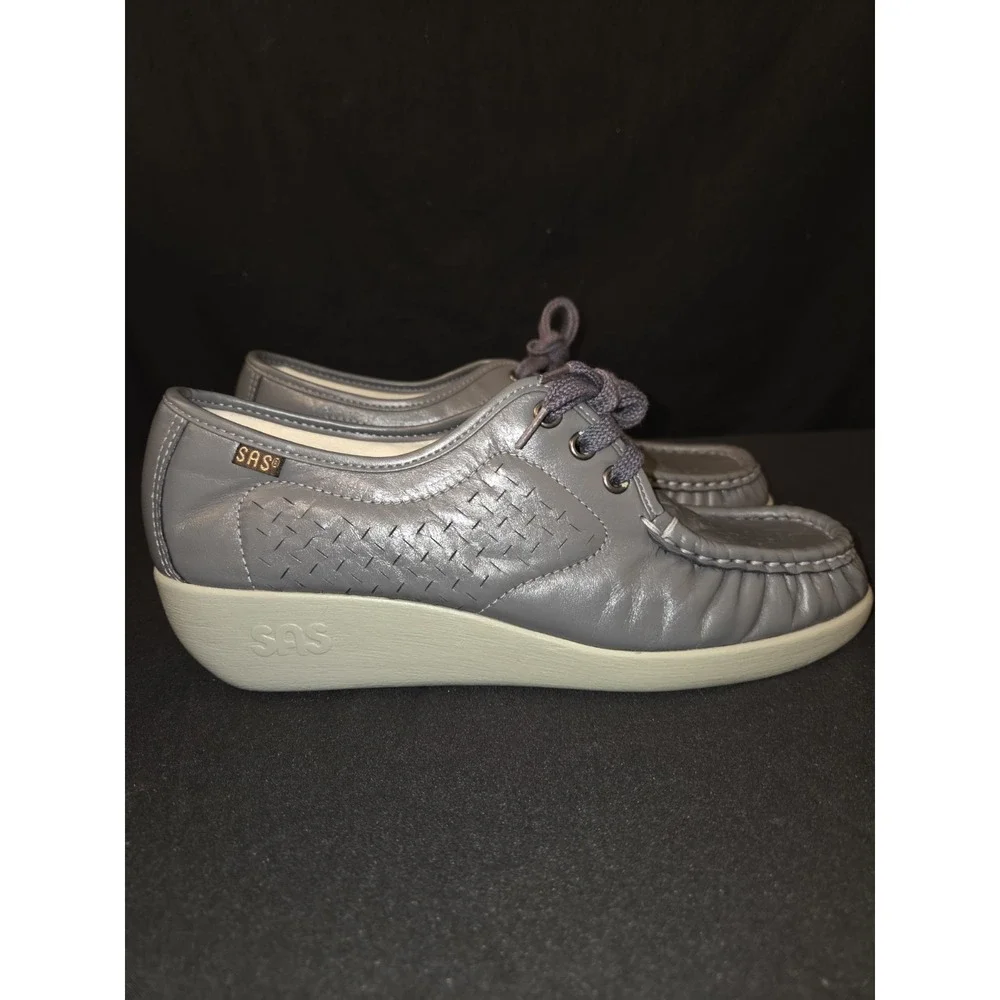SAS Siesta Lace Up Loafer Gray Womens Size‎ 9 N Width New!